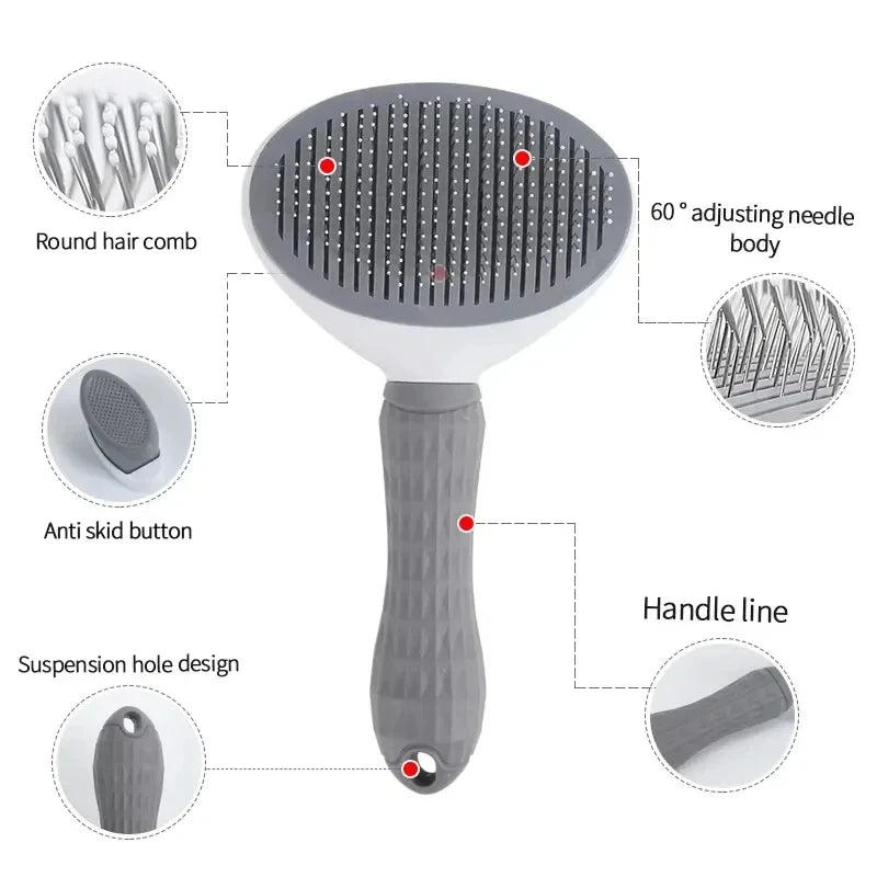 Eco-Friendly Self-Cleaning Pet Dematting Comb for Dogs & Cats