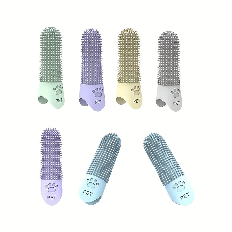 Eco-Friendly 360° Silicone Finger Toothbrush for Dogs & Cats