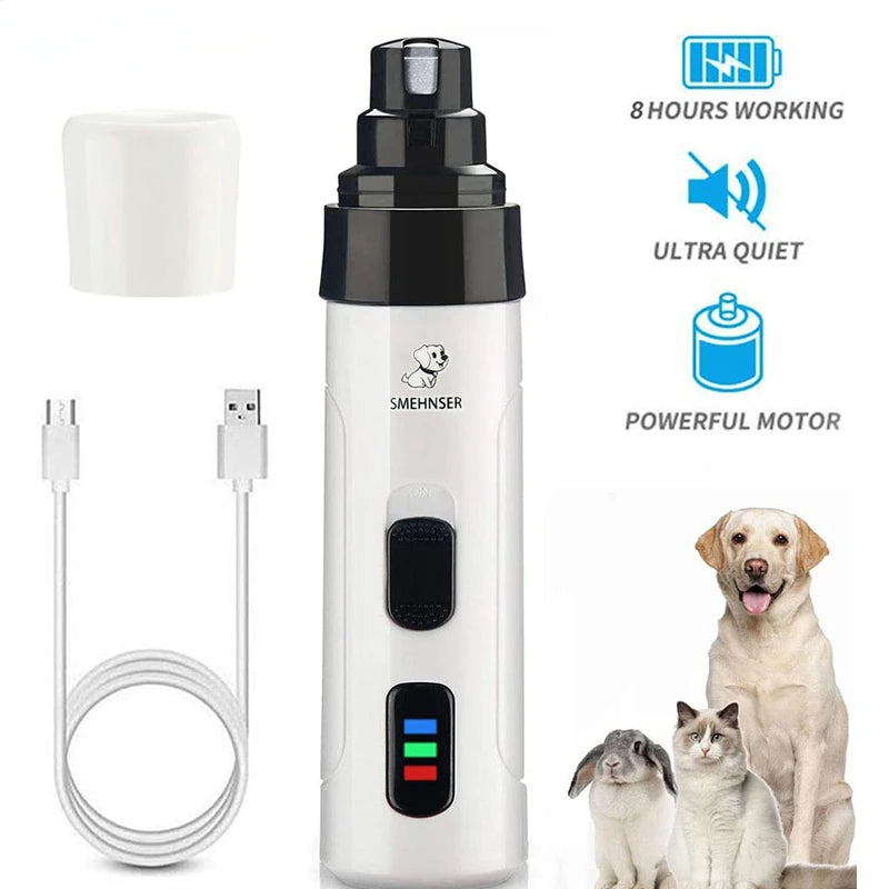 Eco-Friendly USB Rechargeable Pet Nail Grinder for Dogs & Cats