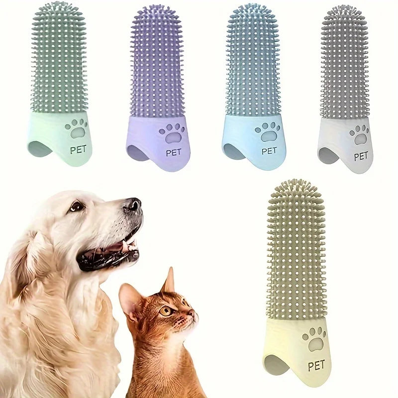 Eco-Friendly 360° Silicone Finger Toothbrush for Dogs & Cats