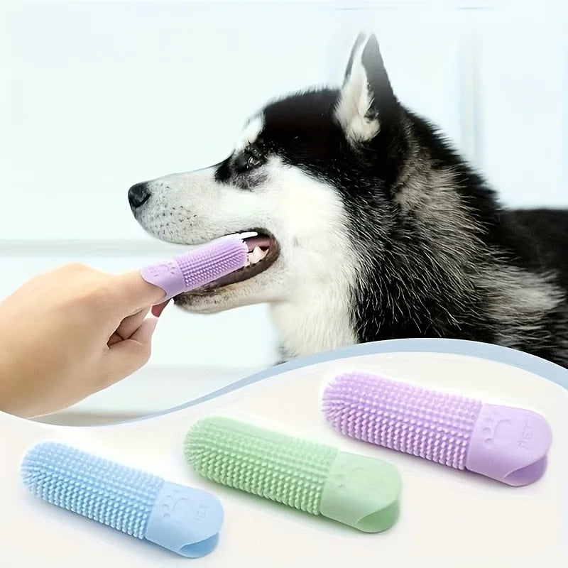 Eco-Friendly 360° Silicone Finger Toothbrush for Dogs & Cats