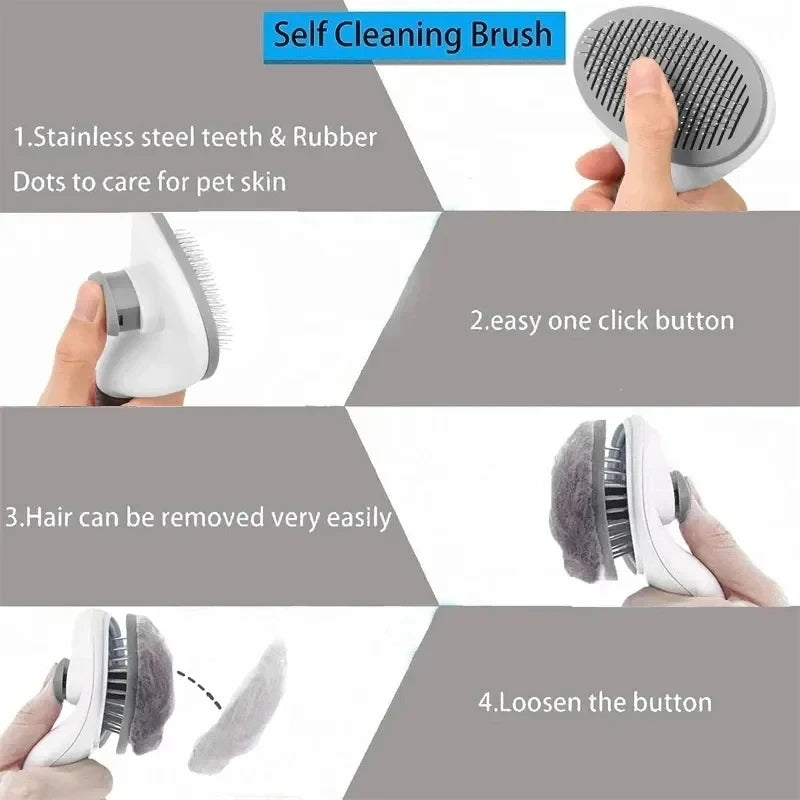 Eco-Friendly Self-Cleaning Pet Dematting Comb for Dogs & Cats