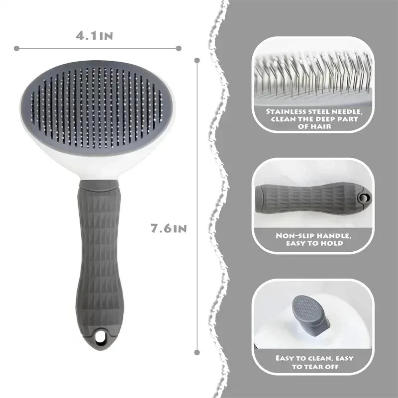 Eco-Friendly Self-Cleaning Pet Dematting Comb for Dogs & Cats